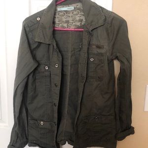 Green button up jacket maurices size small